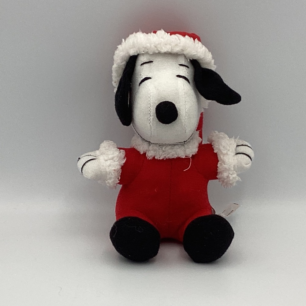 Peanuts Snoopy Santa Claus Plush Christmas Holiday Stuffed Animal Whitman's 7"